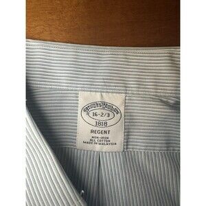 BROOKS BROTHERS Regent Non Iron Blue Striped Dress Shirt 16.5 -2/3